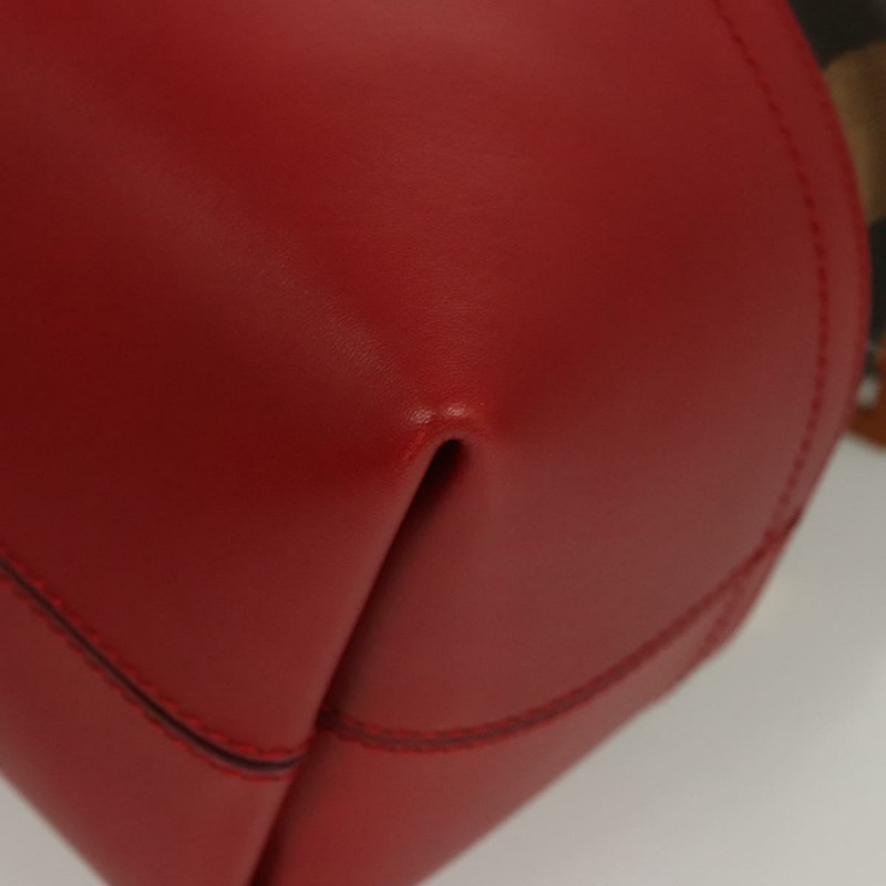 【日本直送】FENDI 山胡桃帆布手提包 棕黑色 正品 124524-14