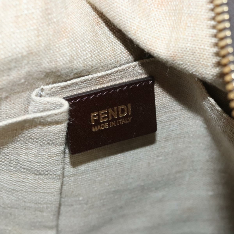 【日本直送】FENDI 山胡桃帆布手提包 棕黑色 正品 124524-17