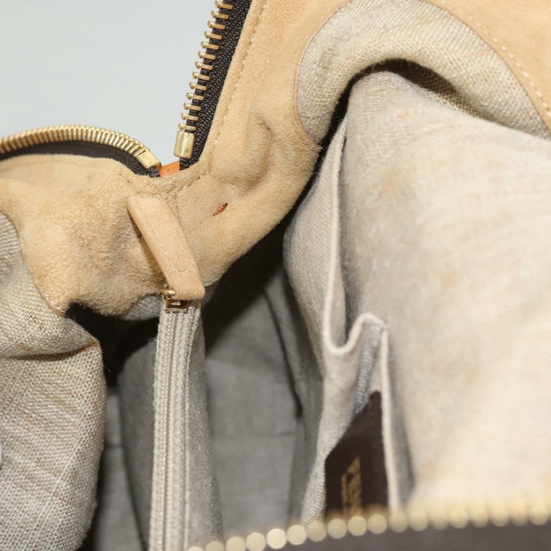 【日本直送】FENDI 山胡桃帆布手提包 棕黑色 正品 124524-19