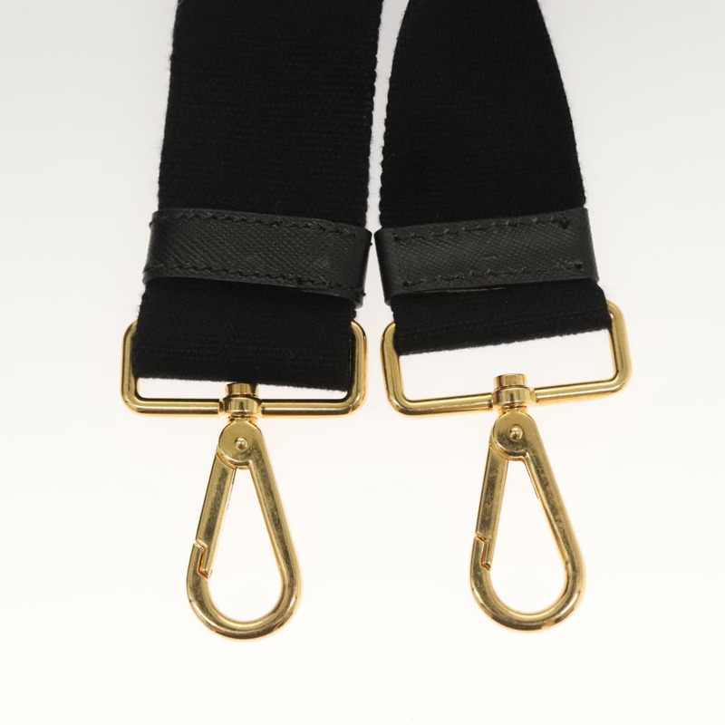 【日本直送】PRADA Canapa 中型手袋 牛仔布 2 款 黑色 金色 正品 PP575V-25