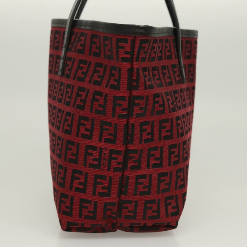 【日本直送】FENDI Zucchino帆布手提包 紅色銀色 正品 124864V-2