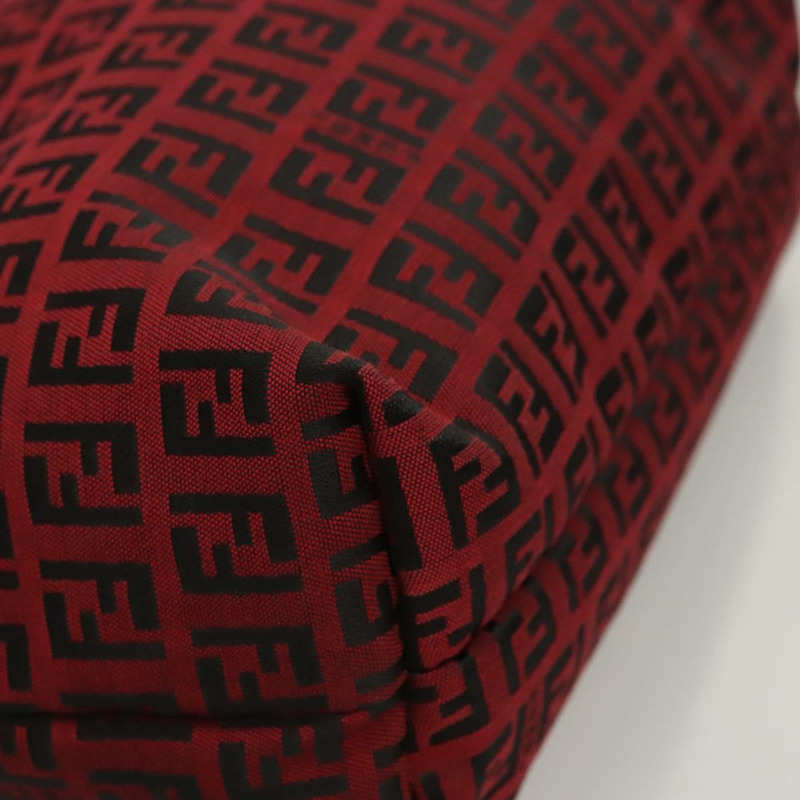 【日本直送】FENDI Zucchino帆布手提包 紅色銀色 正品 124864V-8