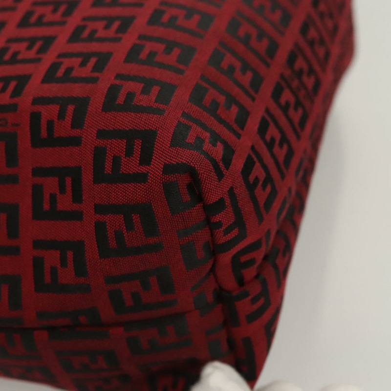 【日本直送】FENDI Zucchino帆布手提包 紅色銀色 正品 124864V-14