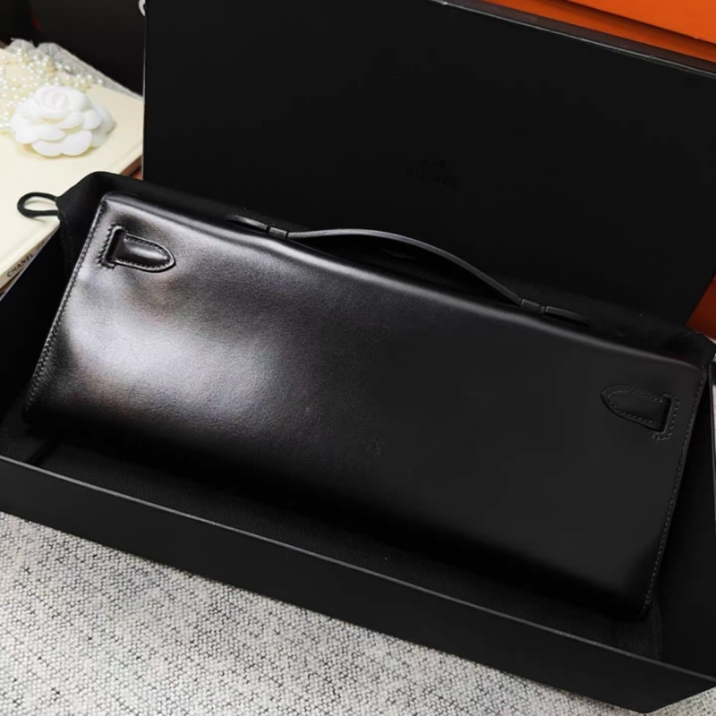 Hermes愛馬仕hermes Kelly cut， so black，box皮， 全球限量，框O刻，基本全新，有盒-5