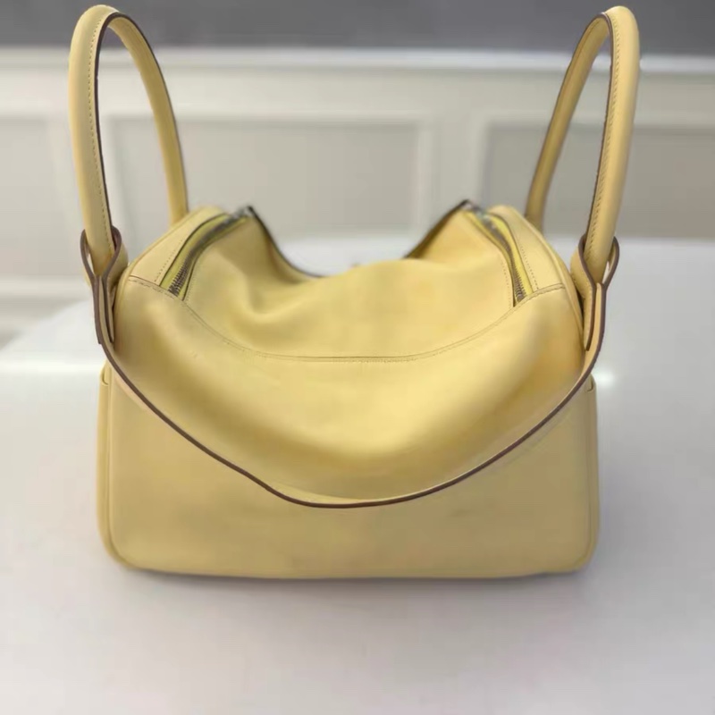 98新 愛馬仕lindy30 T刻 小雞黃 swift皮 無明顯瑕疵容量巨好-2