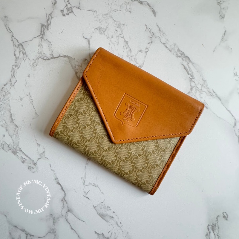 CELINE Vintage Macadam Wallet 中古 短銀包 短夾-0