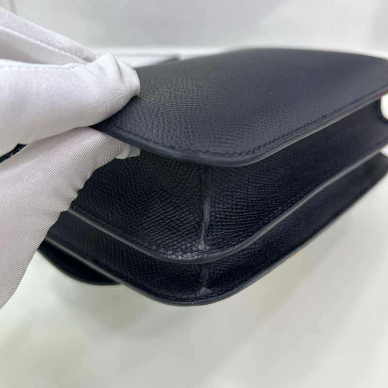 愛馬仕 迷你康康 黑金 Epsom皮 B刻 有鏡子 Hermes Mini Constance 19 with Mirror Noir Epsom leather GHW Stamp B-13