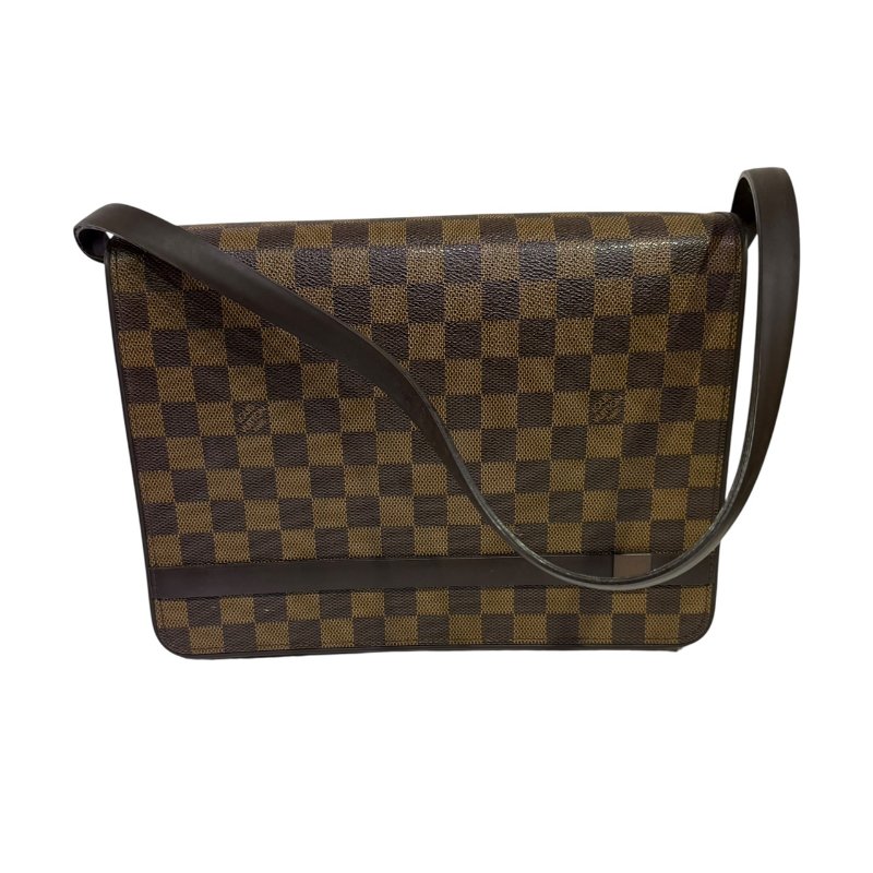 【美收精品】LV茶色棋盤格肩背包 2-929-0