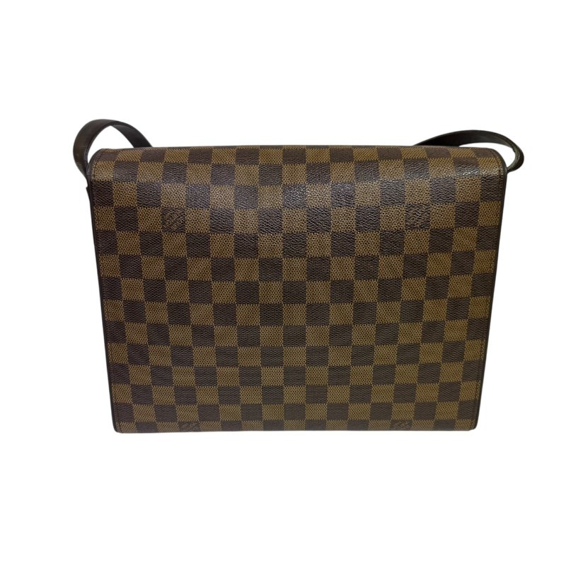 【美收精品】LV茶色棋盤格肩背包 2-929-1