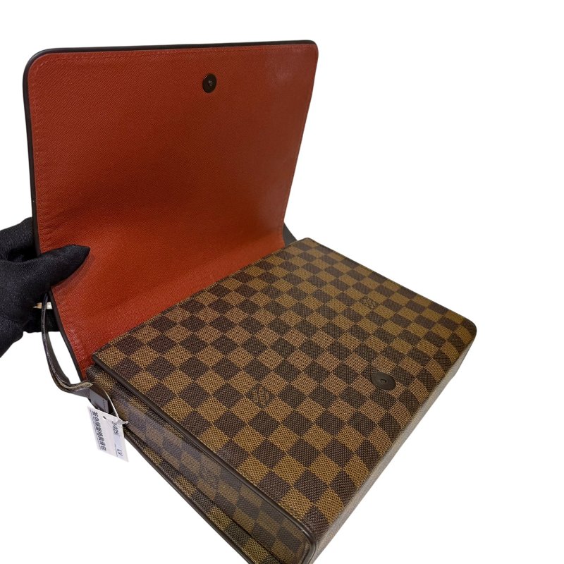 【美收精品】LV茶色棋盤格肩背包 2-929-12