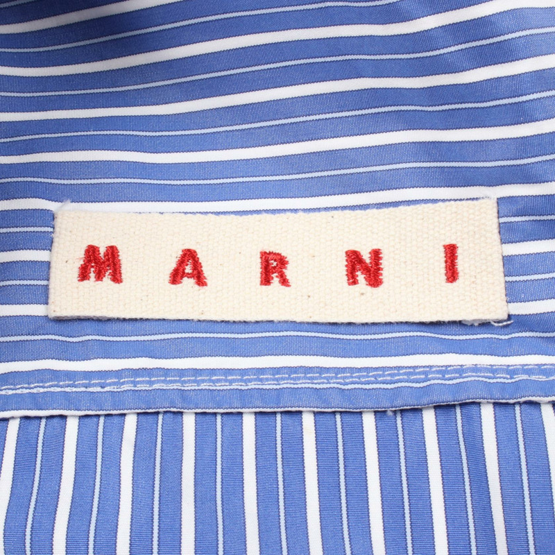 MARNI 無袖襯衫，純棉材質，藍棕色多色，38 碼，二手女款-2