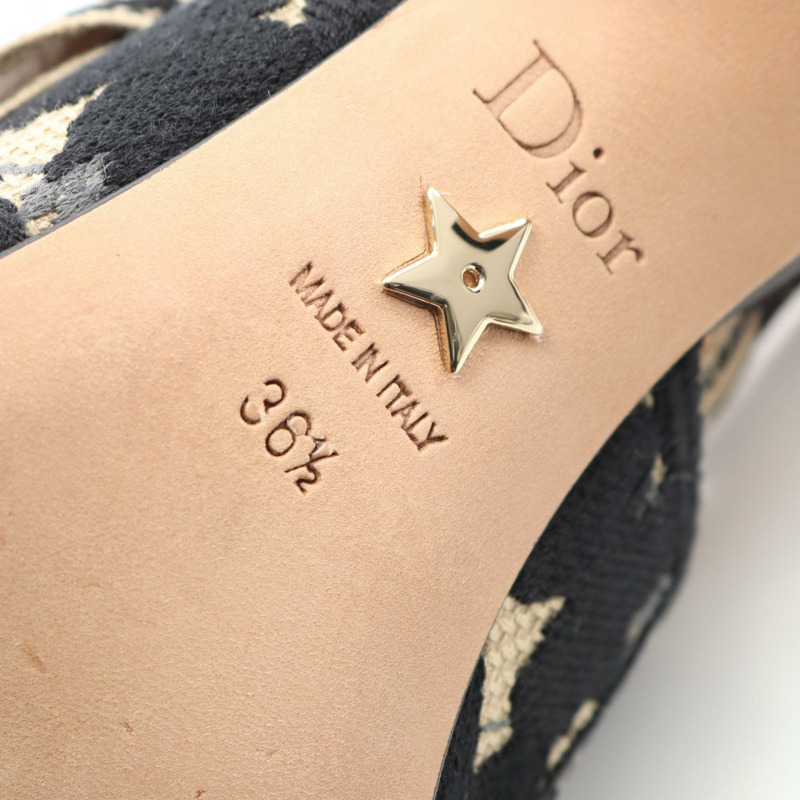 Christian Dior J'Adior 露跟高跟鞋涼鞋高跟鞋帆布黑 #36.5 二手-5