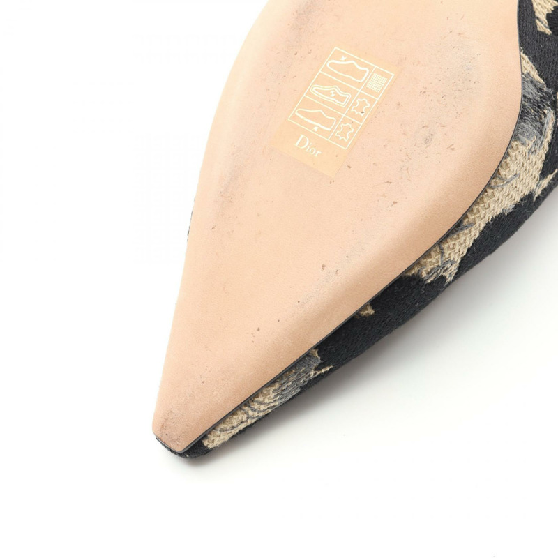 Christian Dior J'Adior 露跟高跟鞋涼鞋高跟鞋帆布黑 #36.5 二手-6