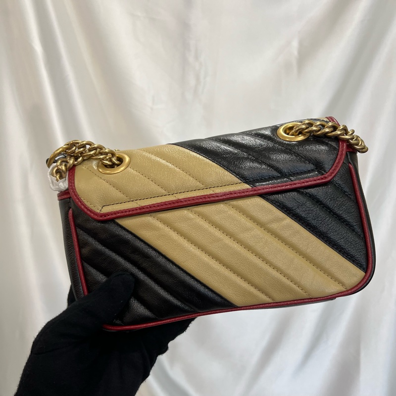 GUCCI 拚色Marmont掀蓋22cm-2