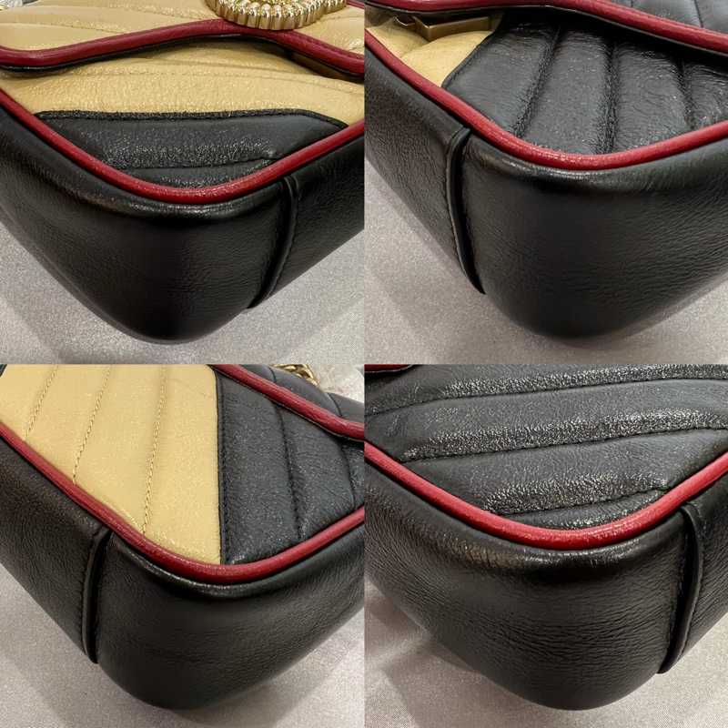 GUCCI 拚色Marmont掀蓋22cm-7