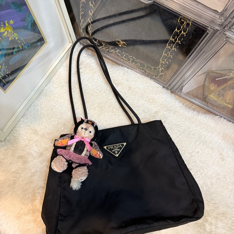 85新✨Prada🖤比goyard還輕的Prada降落傘布 黑色尼龍🖤肩背包 托特包 好輕 好裝 好用 耐用防潑水 附鑑定報告-3