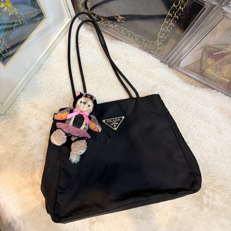 85新✨Prada🖤比goyard還輕的Prada降落傘布 黑色尼龍🖤肩背包 托特包 好輕 好裝 好用 耐用防潑水 附鑑定報告-37
