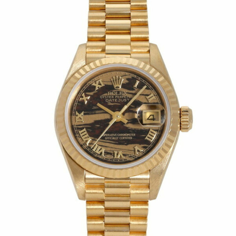 勞力士 Datejust 69178 棕色羅馬錶盤女士手錶 __