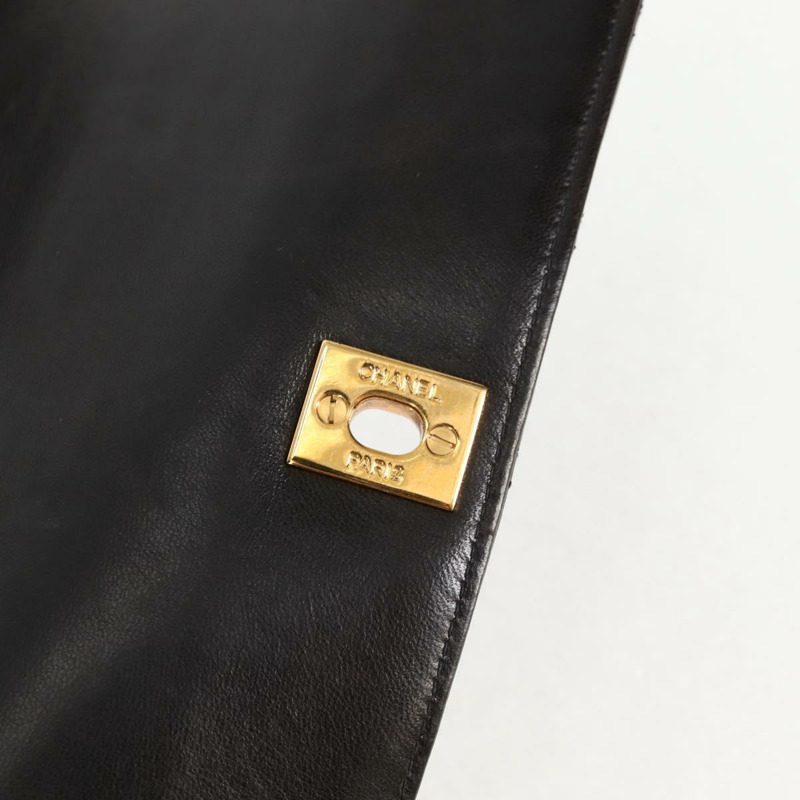 【日本直送】香奈兒 Matelasse 手提包 小羊皮 黑金 CC 正品 PP560V-8