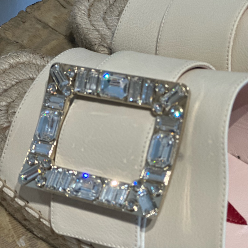 Roger Vivier 方鑽草編涼鞋39號-1