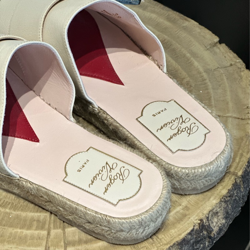 Roger Vivier 方鑽草編涼鞋39號-2