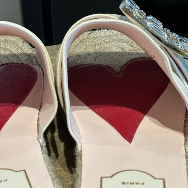 Roger Vivier 方鑽草編涼鞋39號-4