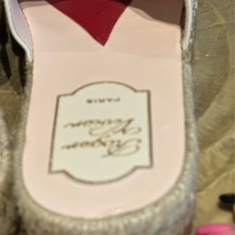 Roger Vivier 方鑽草編涼鞋39號-5