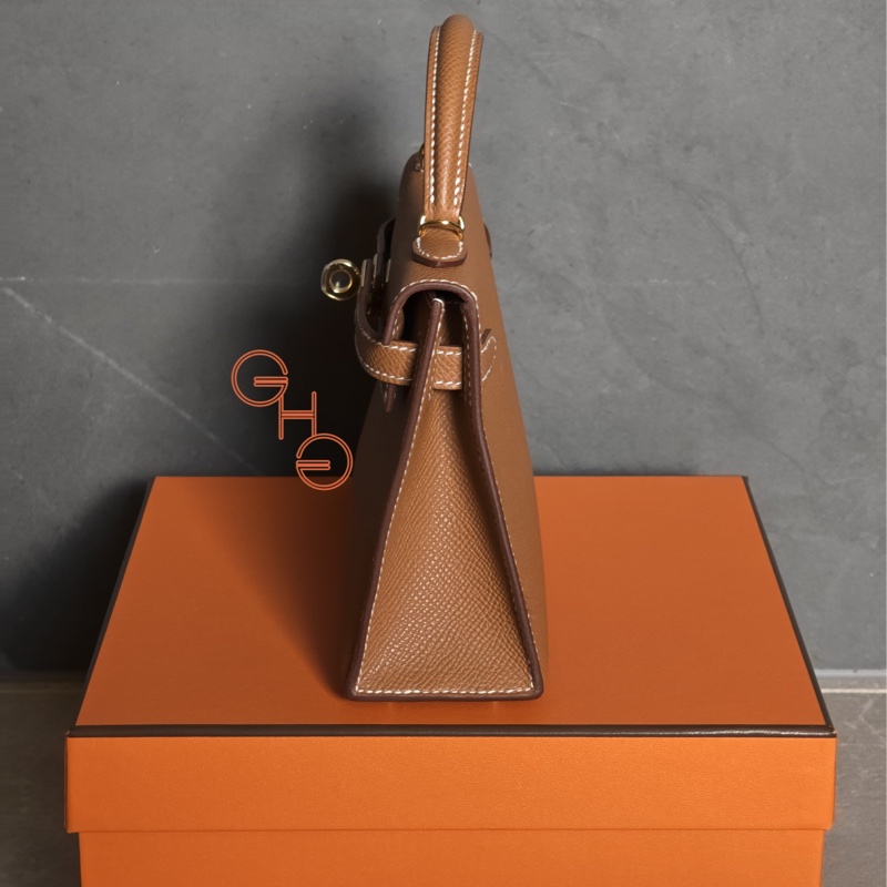 愛馬仕迷你凱莉2 / Mini kelly 2 / 金棕37/ 金扣/ Epsom /W (全新）-5