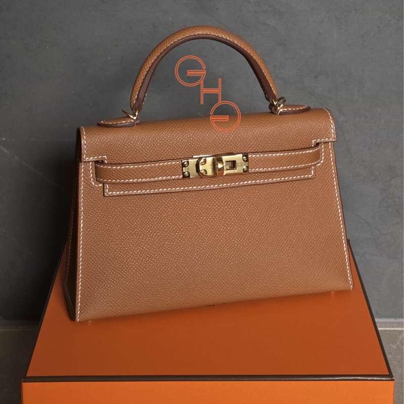 愛馬仕迷你凱莉2 / Mini kelly 2 / 金棕37/ 金扣/ Epsom /W (全新）-6