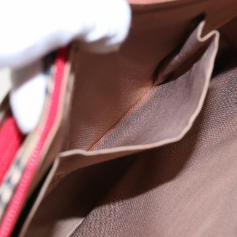 【日本直送】BURBERRY Nova 格紋手提包 帆布 米紅色 正品 82269-11