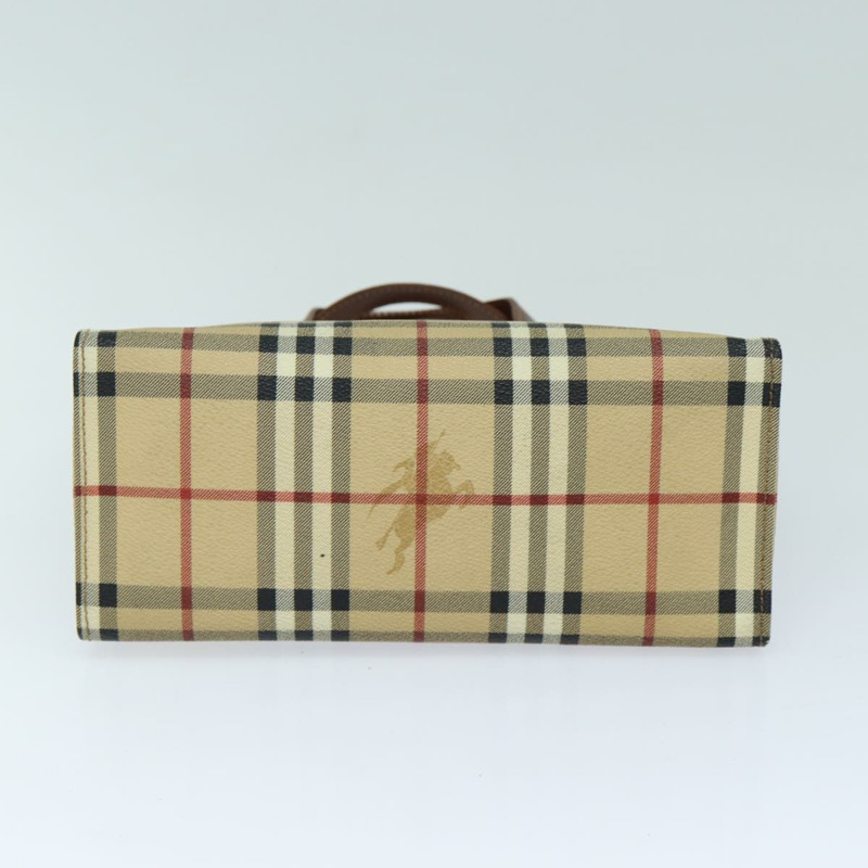 【日本直送】BURBERRY Nova 格紋手提包 PVC 皮革 米色 正品 yk13701-4