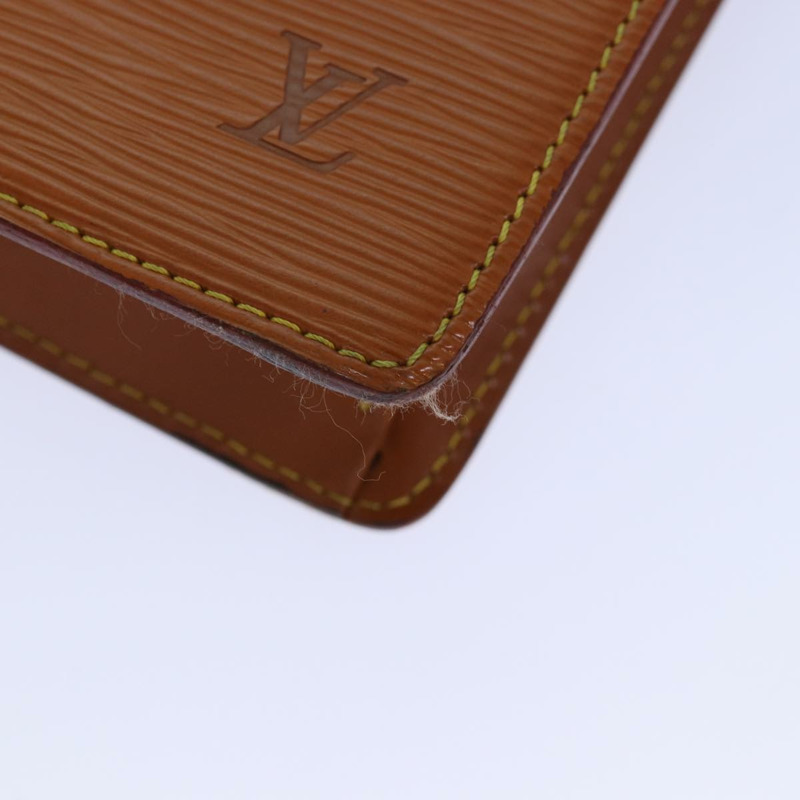 【日本直送】路易威登 Epi Pochette Homme 手拿包 棕色 Zipangu 金色 M52528 正品 86698-6