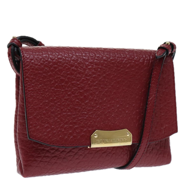 【日本直送】BURBERRY 單肩包 皮革 紅金色 正品 85765-0