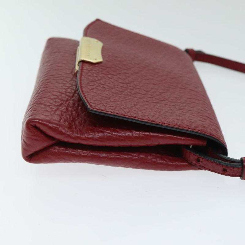 【日本直送】BURBERRY 單肩包 皮革 紅金色 正品 85765-2