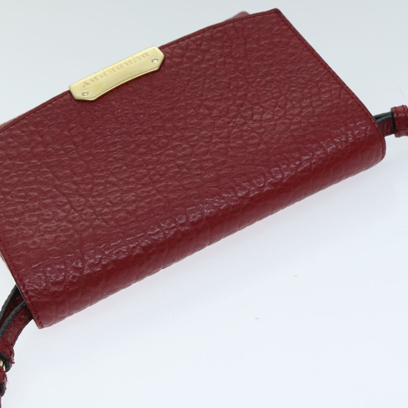 【日本直送】BURBERRY 單肩包 皮革 紅金色 正品 85765-5