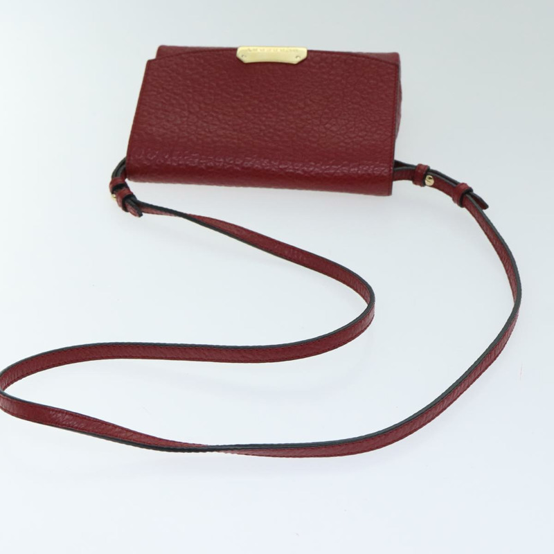 【日本直送】BURBERRY 單肩包 皮革 紅金色 正品 85765-6