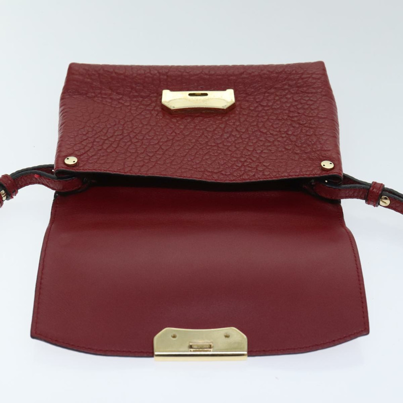 【日本直送】BURBERRY 單肩包 皮革 紅金色 正品 85765-9