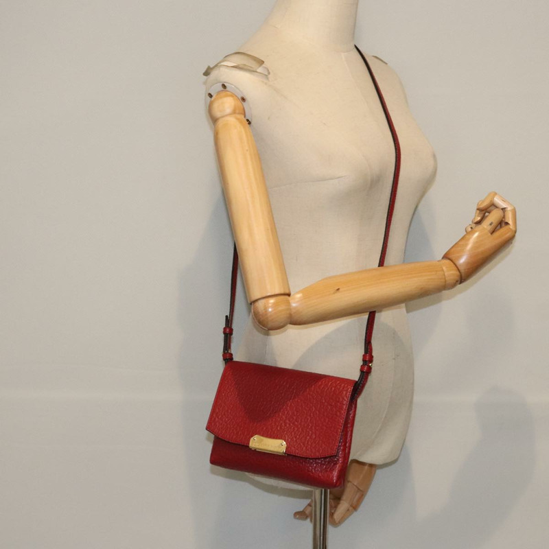 【日本直送】BURBERRY 單肩包 皮革 紅金色 正品 85765-21