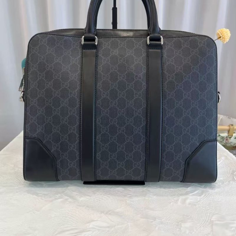 Gucci 黑色老花手提斜背公事包黑標 99新 36*28*7-1