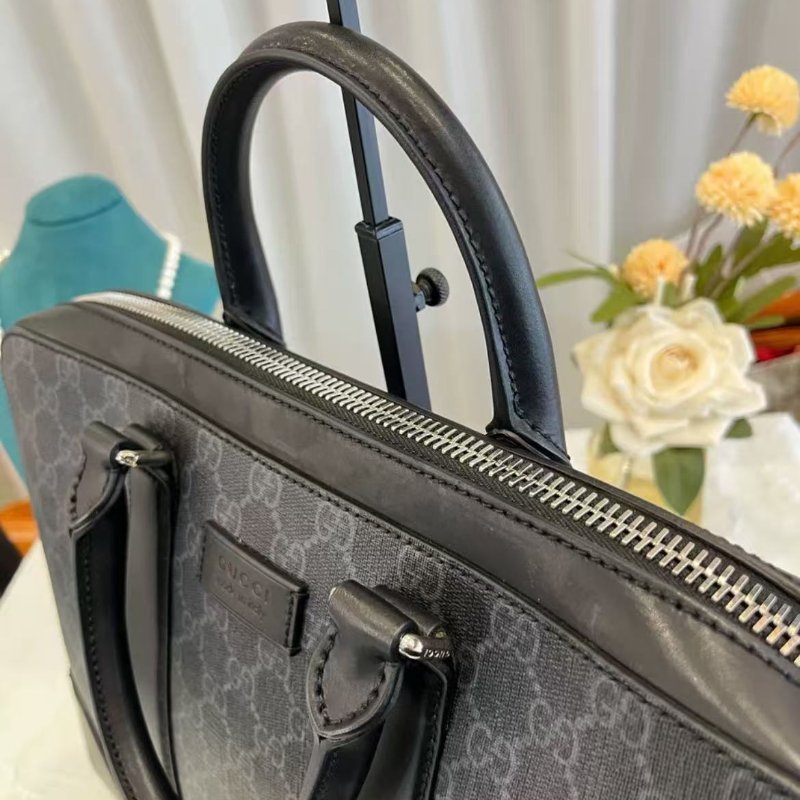 Gucci 黑色老花手提斜背公事包黑標 99新 36*28*7-3