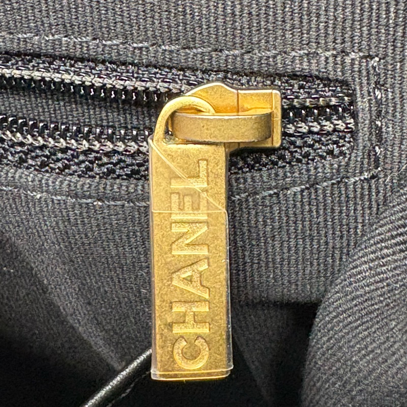 CHANEL香奈兒｜24C黑金復古大雙C LOGO 菱格紋單肩包/鏈條包 黑金 晶片款-17