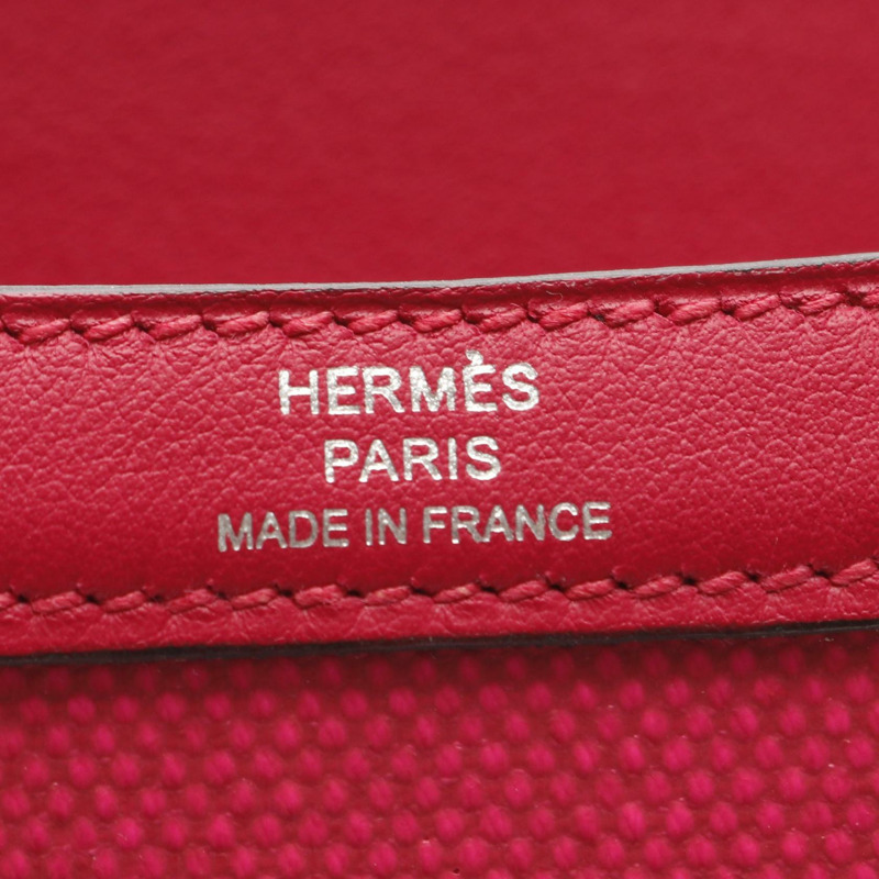 HERMES Constance 3 24 肩背包 Z Toile H Berline Swift 米色玫瑰色震撼-3