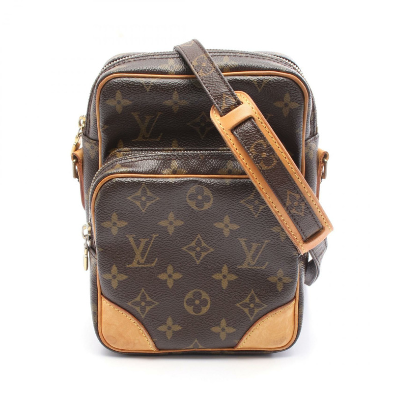 LOUIS VUITTON Amazon 單肩斜背包 M45236 Monogram 皮革棕色二手-0