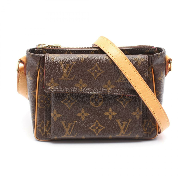 LOUIS VUITTON Vivacite PM 斜背包 M51165 Monogram 皮革 棕色-0