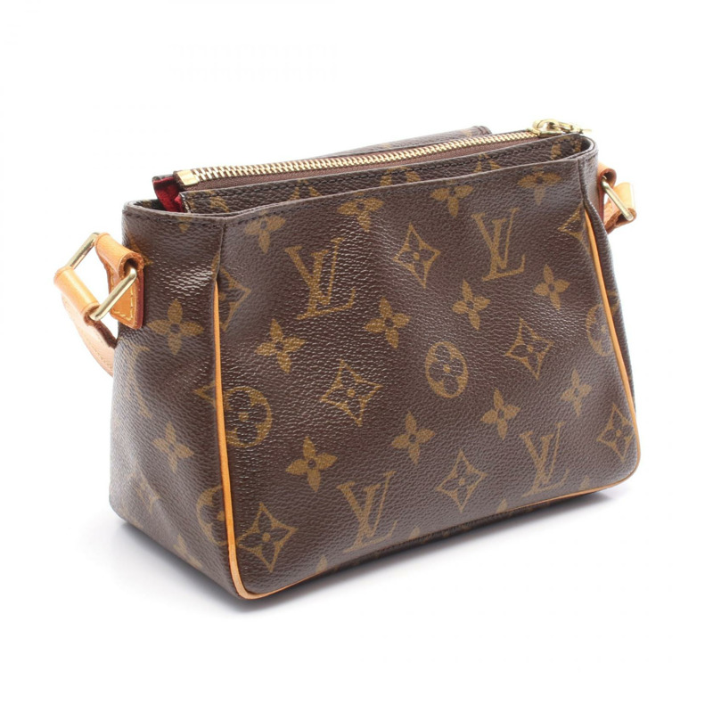 LOUIS VUITTON Vivacite PM 斜背包 M51165 Monogram 皮革 棕色-1