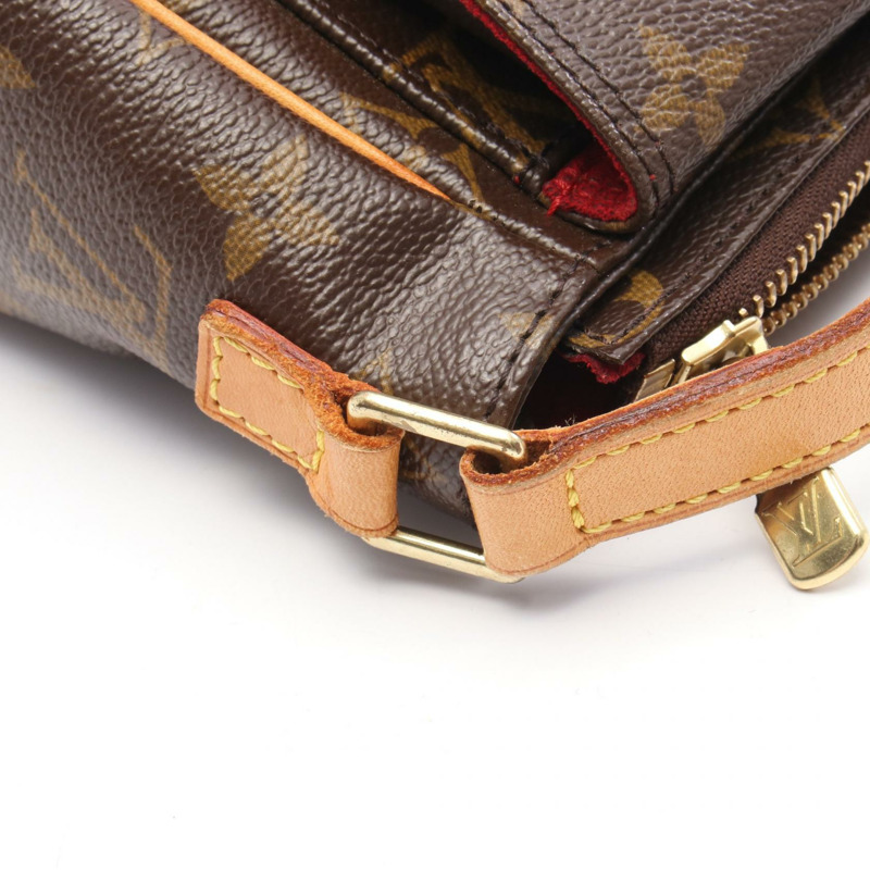 LOUIS VUITTON Vivacite PM 斜背包 M51165 Monogram 皮革 棕色-7