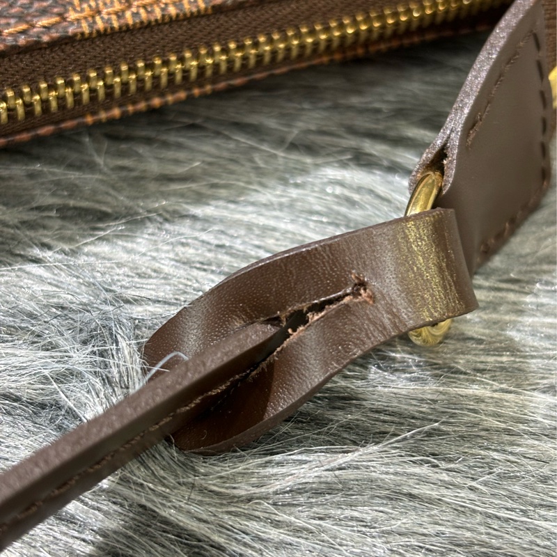 LV N51985 咖啡咖格棋盤格紋 拉鍊包 腋下包 晚宴包 肩背包 手提包-18