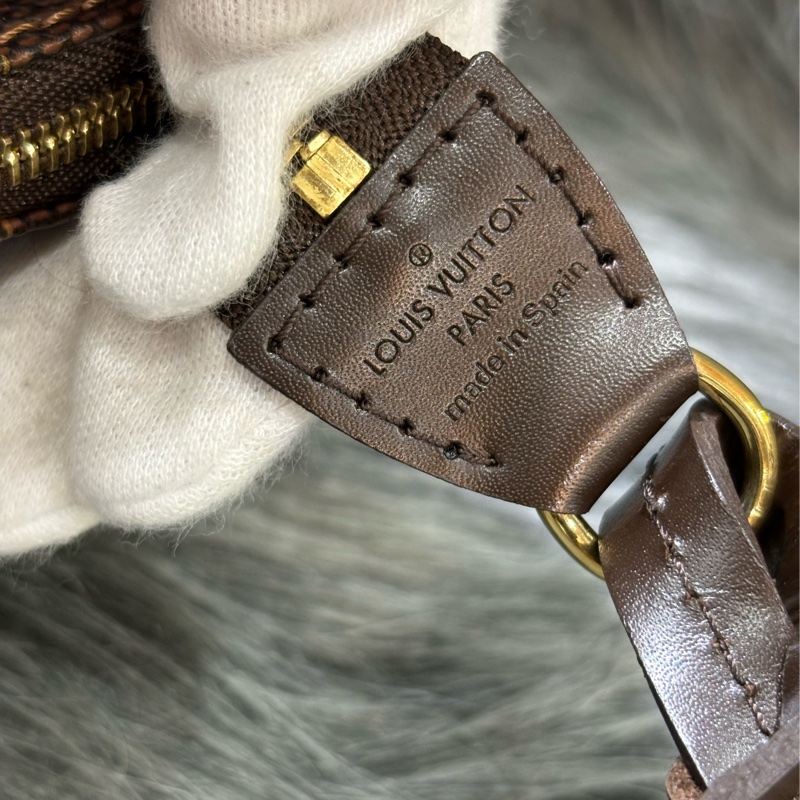 LV N51985 咖啡咖格棋盤格紋 拉鍊包 腋下包 晚宴包 肩背包 手提包-19