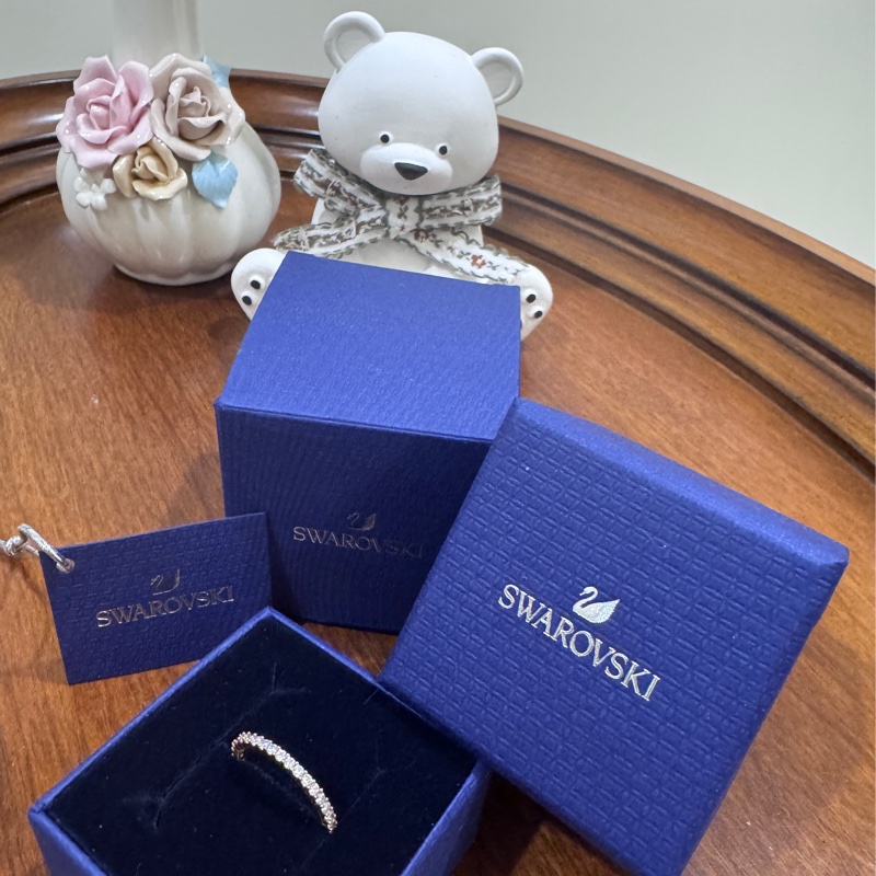 （七夕優惠）專櫃正品SWAROVSKI 玫瑰金線戒 尺寸52號 95新-2