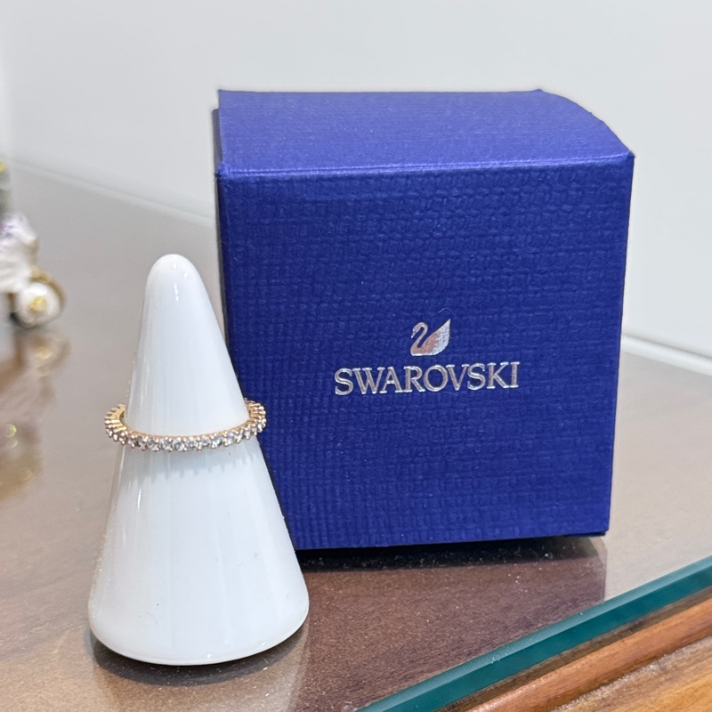 （七夕優惠）專櫃正品SWAROVSKI 玫瑰金線戒 尺寸52號 95新-4